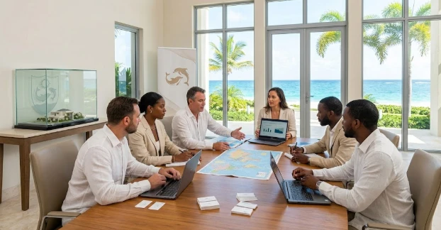 Offshore Company Formation Anguilla Business professionals discussing Offshore Company Formation Anguilla and international business expansion strategies.